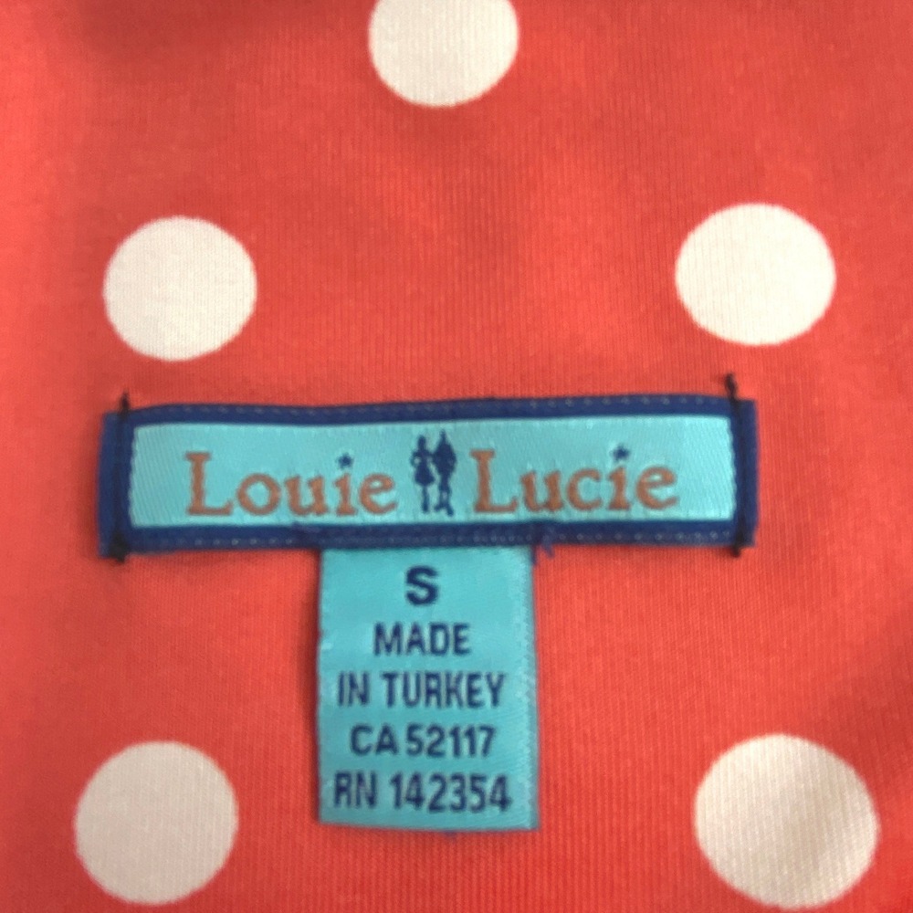 Louie Lucie Skirt Women S Orange Coral Creme Polka Dot A-Line Retro Rockabilly - Picture 3 of 9